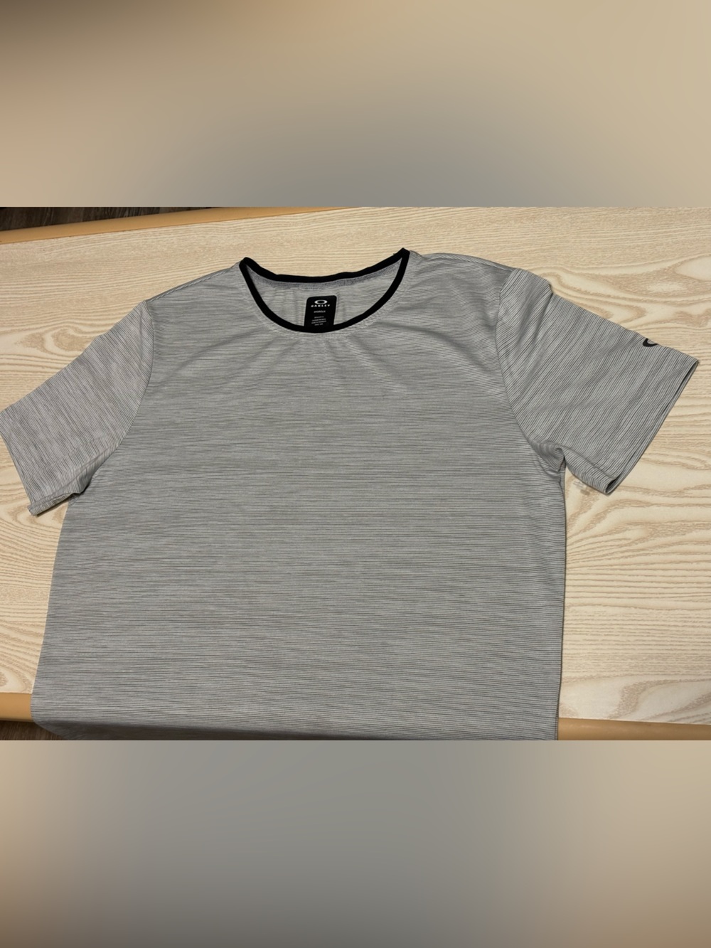 Oakley Heather Gray Short Sleeve Crewneck Tee with Black Trim